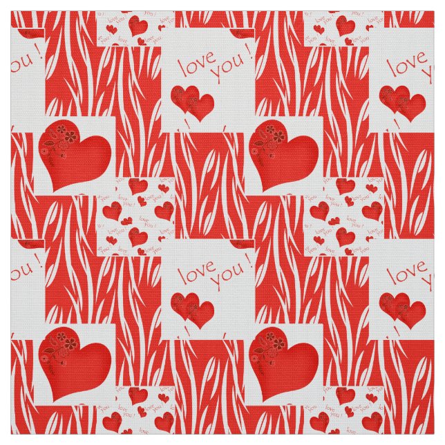 Rote Herzen, Liebe. Stoff (Muster)