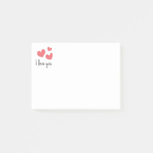 Rote Herzen lieben dich Hochzeit, Party, Brautpar Post-it Klebezettel