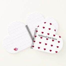 Rote Herzen mit deinem Text Notizbuch