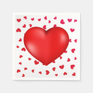 Rote Herzen Moderne Valentinische Liebe Serviette