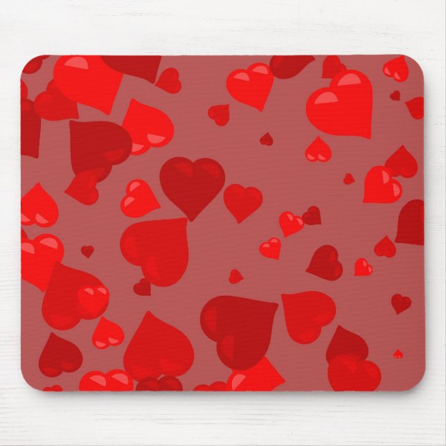 Rote Herzen Mousepad (Vorne)
