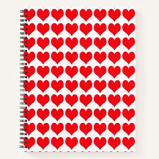 Rote Herzen Notizbuch (Vorderseite)