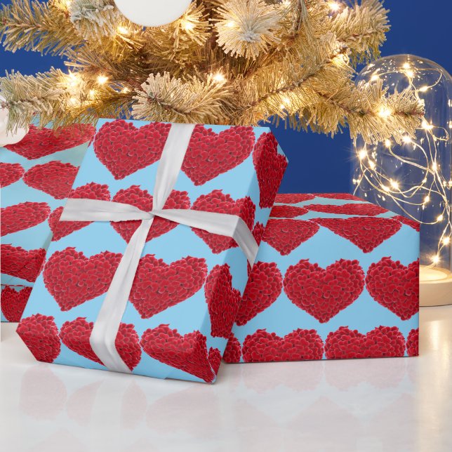 Rote Herzen sind Ausdruck der Liebe Geschenkpapier (Feiertage)