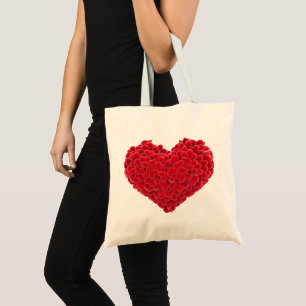 Rote Herzen sind ein Ausdruck der Liebe Tragetasche