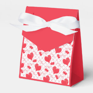 Rote Herzen, Text, "Liebe du" . Geschenkschachtel