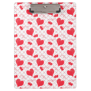 Rote Herzen, Text, "Liebe du" . Klemmbrett