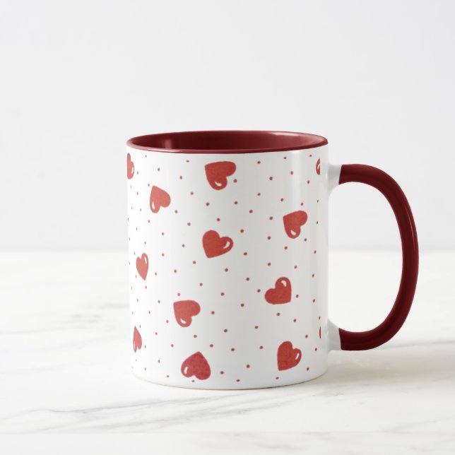 Rote Herzen u. Tupfen Tasse (Rechts)