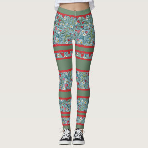 Rote Herzen und Milchstränge mit fetten Streifen Leggings