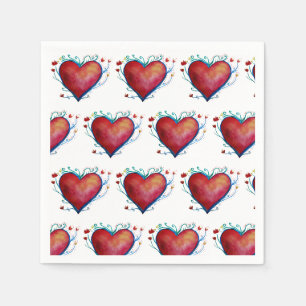 Rote Herzen Wasserfarbenherzen Hochzeiten von Napk Serviette