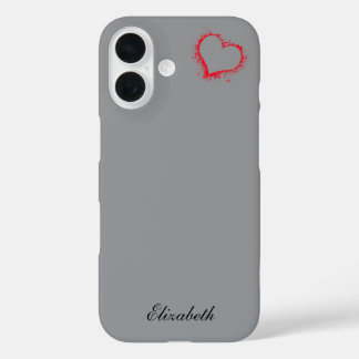 rote Herzform farbenfroher Hintergrund personalisi iPhone 16 Hülle