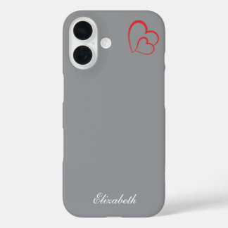 rote Herzform farbenfroher Hintergrund personalisi iPhone 16 Hülle