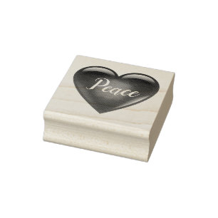 Rote Herzform / Frieden / Liebe / Wohltätigkeit / Gummistempel