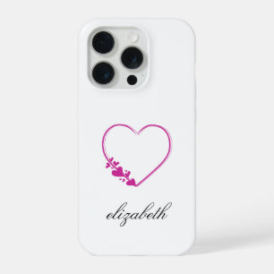 rote Herzform mit personalisiertem Hintergrund iPhone 15 Pro Hülle