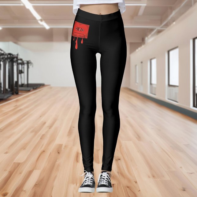 Rote Herzkassette Leggings (Von Creator hochgeladen)
