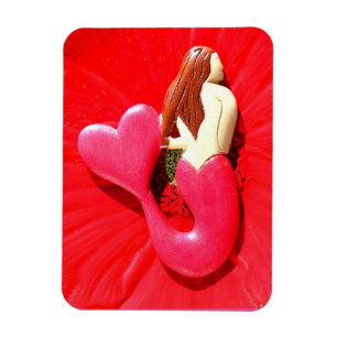 Rote Herzschwanzschönheit Magnet