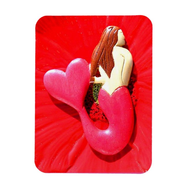 Rote Herzschwanzschönheit Magnet (Vertikal)