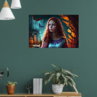 Rote Hexe, Blau Mit Augen, Redhead-Schönheit