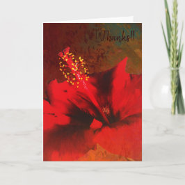 rote hibiscus18 watercolor1-15 Grußkarte Dankeskarte