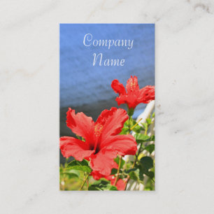 Rote Hibiskus-Blumen-Geschäfts-Karten Visitenkarte