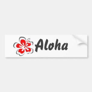Rote Hibiskus Hawaii-Themageschenke Autoaufkleber