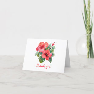 Rote Hibiskus-Tropenblumen-Dankeskarten Dankeskarte