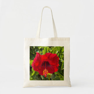 Rote Hibiskusblüte – Tropische Natur-Tote-Tasche Tragetasche
