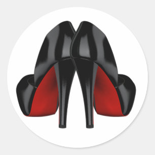Rote High Heel Schuh-Aufkleber Runder Aufkleber
