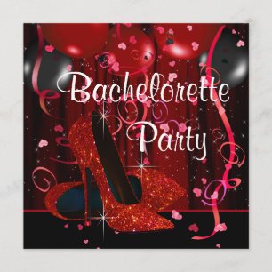 Rote High Heels Rote Junggesellinnenabschied Party Einladung