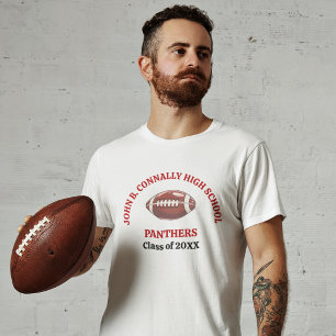 Rote High School Footballmannschaft Maßgeschneider T-Shirt
