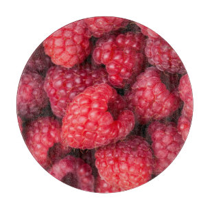 Rote Himbeeren, frisch Schneidebrett