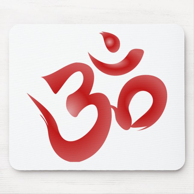 Rote hindische Symbol-OM-Om Devanagari Mousepad (Vorne)