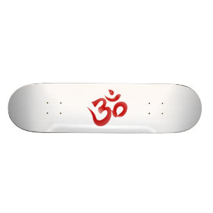 Rote hindische Symbol-OM-Om Devanagari Skateboard