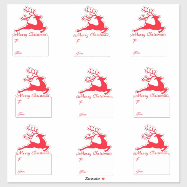 Rote Hirschgeschenke Aufkleber (Blatt)