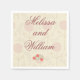 Rote Hochzeitsblumen Serviette