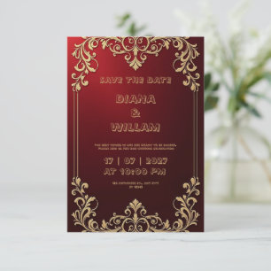 Rote Hochzeitseinladung ruft Luxus hervor Einladung