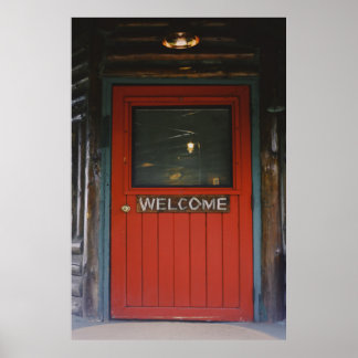 ROTE HOLZTÜR GESCHLOSSEN POSTER