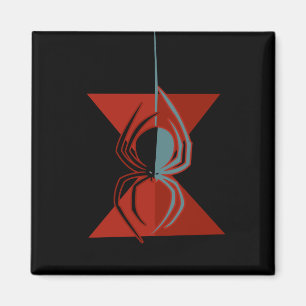 Rote Hourglass-Spinne Magnet