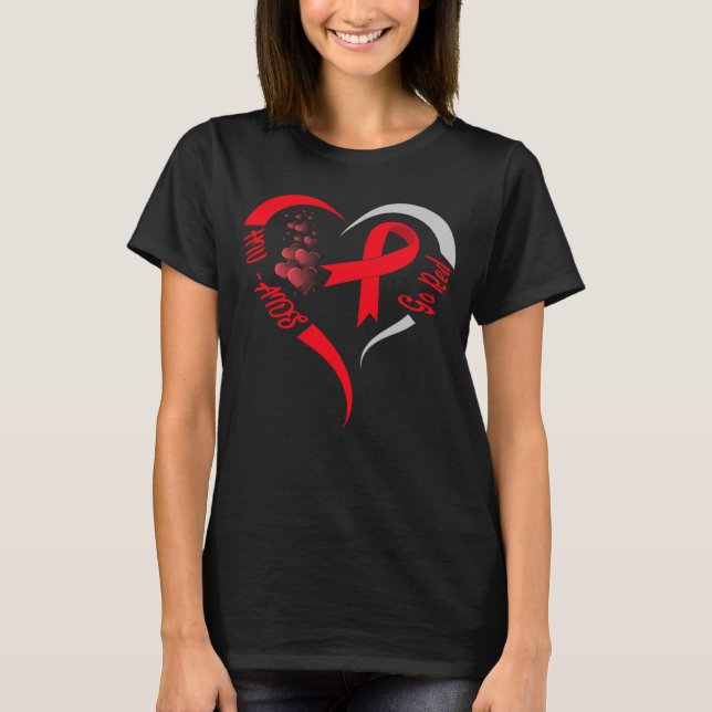 Rote Hüftmittel Bewusstsein Herz T-Shirt (Vorderseite)