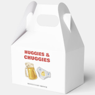 Rote Huggies Chuggies Bierwindel Junge Baby Shower Geschenkschachtel