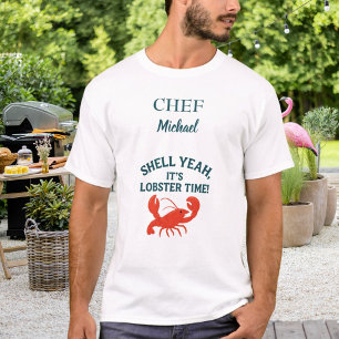 Rote Hummerkrabbe Party Koch Koch Zitat T-Shirt