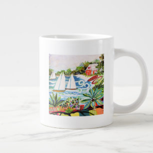 Rote Hütte an der Bucht II Jumbo-Tasse