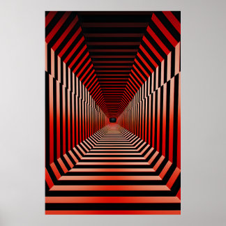 Rote Hypnotische Illusionen Poster