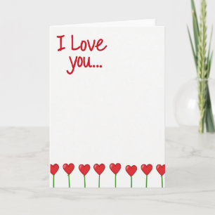 Rote Ich liebe Dich Herzen Karte