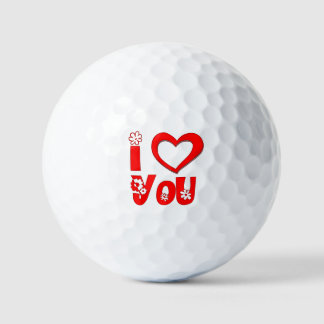 Rote Ich liebe dich minimalistischer Herz Golfbäll Golfball