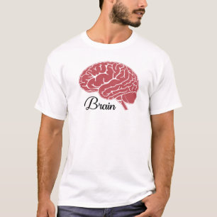 Rote Illustration der menschlichen Gehirnanatomie T-Shirt