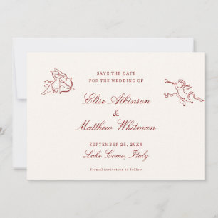 Rote illustrierte wunderliche Hochzeit  Save The D Date