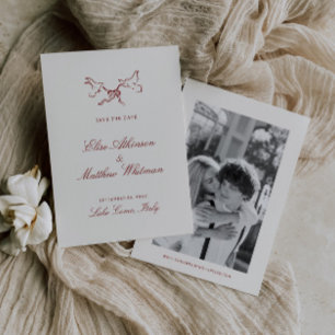 Rote illustrierte wunderliche Hochzeit  Save The Date
