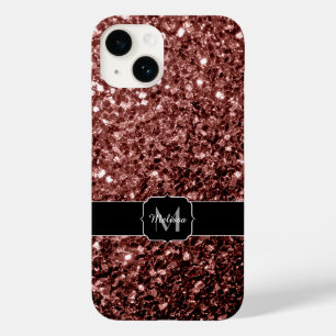 Rote Imitat Glitzer Glitzern Monogramm Case-Mate iPhone 14 Hülle