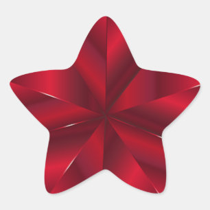 Rote Imitate Foil Star Sticker