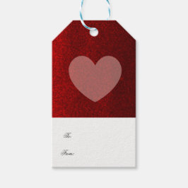 Rote Imitate Glitzer mit blauem Herzen Geschenkanhänger